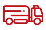 A red truck displaying a map, symbolizing fast and efficient freight transportation for FTL services.